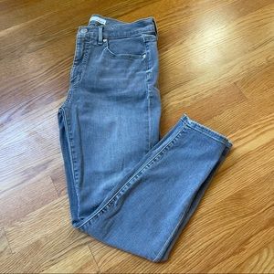 LOFT Gray High Waist Skinny Crop Jeans